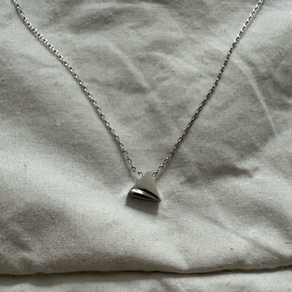 Triangle Block Silver Necklace